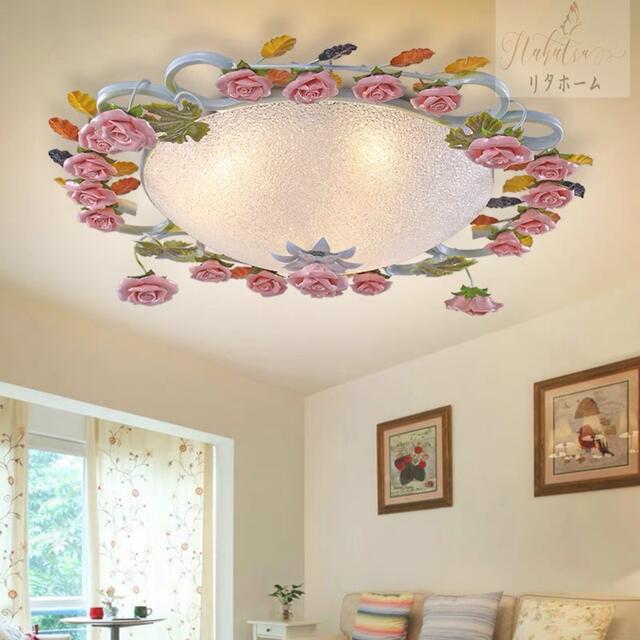 桌灯 - A005024姫系雑貨 居間ランプ 洋風天井照明 おしゃれ照明 電源直結タイプ