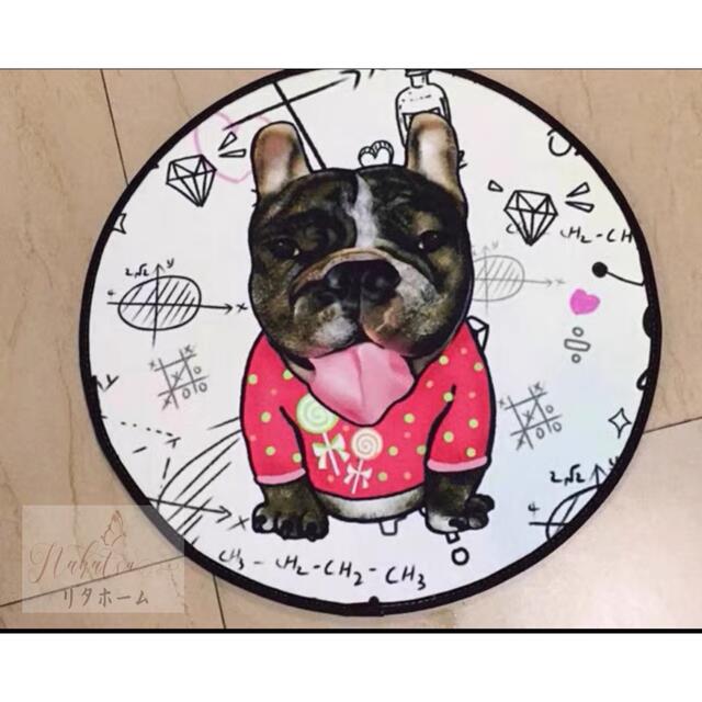 A005106ラグマット リビングマット 犬柄 玄関マット．カーペット お風呂マット 80cm