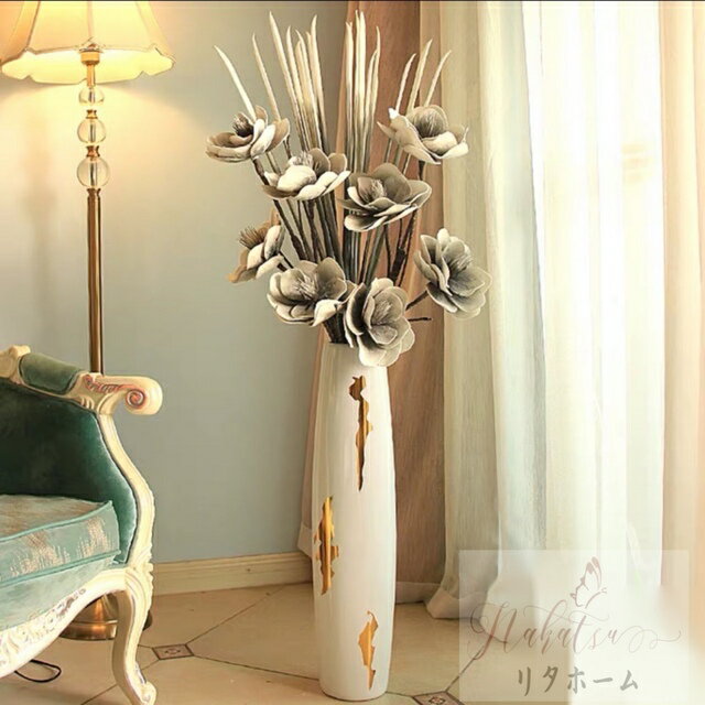 A005179大型鉢 室内フラワーベース 花瓶 花器 造花 部屋飾りセット　大型置物 室内装飾