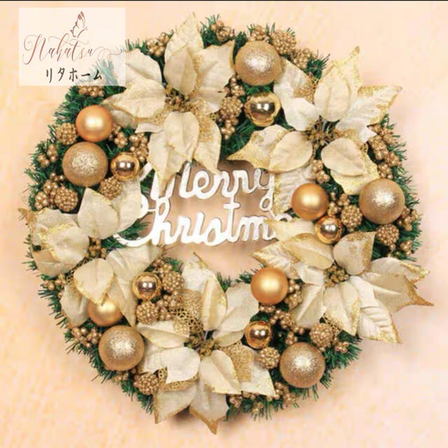 A005646クリスマスリース クリスマス花輪 ドアリース 壁飾り 人工造花 デラックスリース