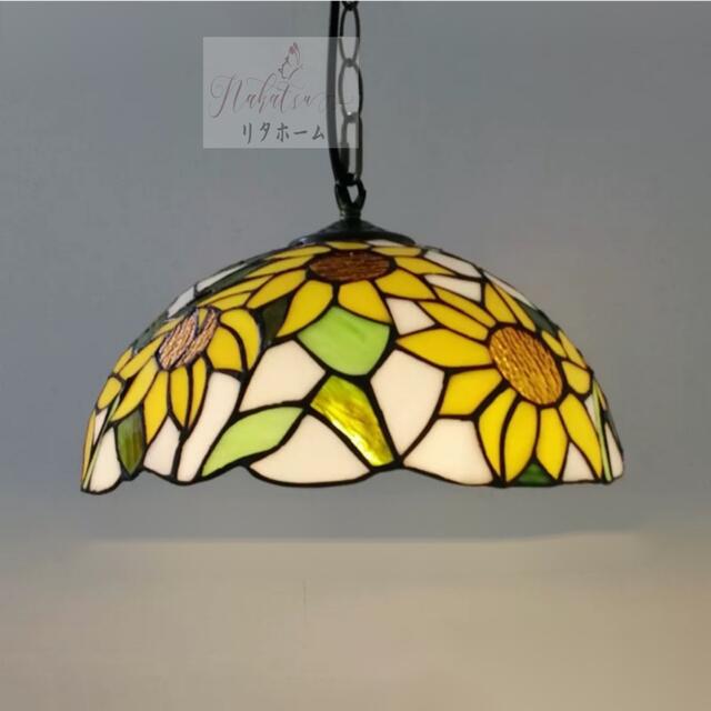 Orchid Lamps - A005750ステンドグラス ペンダントライト 豪華天井照明ステンドグラスランプ ガラス工芸品 電源直結タイプ