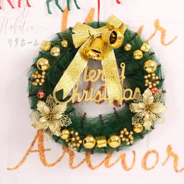 Rakuten - A006110クリスマスリース クリスマス花輪 ドアリース 壁飾り 人工造花 デラックスリース