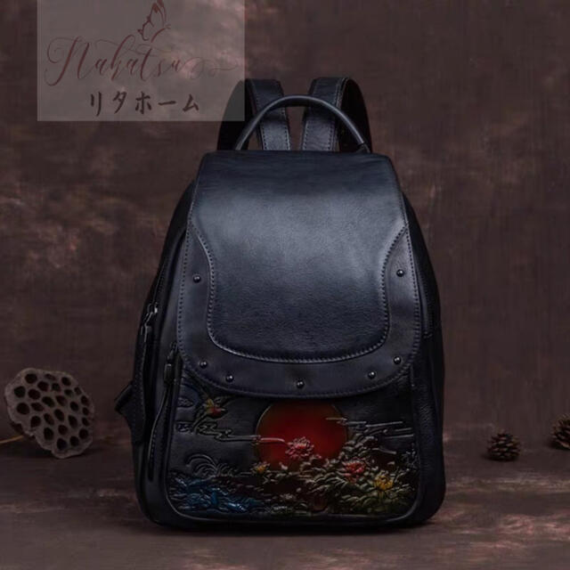 A006464高品質本革 手染め手縫い 牛革レザー ビジネス 総本革リュックサック