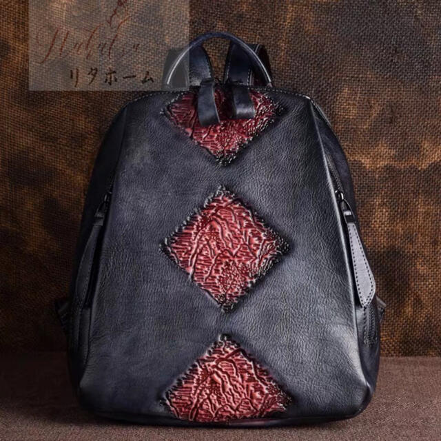 A006469高品質本革 手染め手縫い 牛革レザー ビジネス 総本革リュックサック