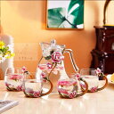A006507花柄ガラス製 ティーカップ セット食器 コーヒーカップ 豪華カップセット
