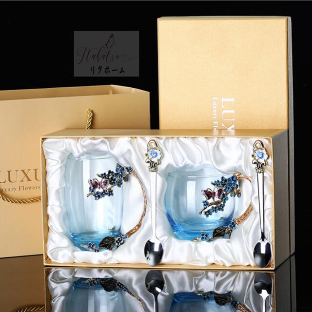 A006531花柄ガラス製 ティーカップ セット食器 コーヒーカップ 豪華カップセット