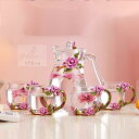 A006534花柄ガラス製 ティーカップ セット食器 コーヒーカップ 豪華カップセット