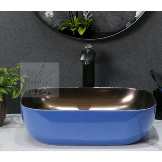 A006678高級洗面台 洗面ボウルセット ．洗面ボール 陶器 手水鉢 ．手洗器 手洗い鉢 洗(3.0)