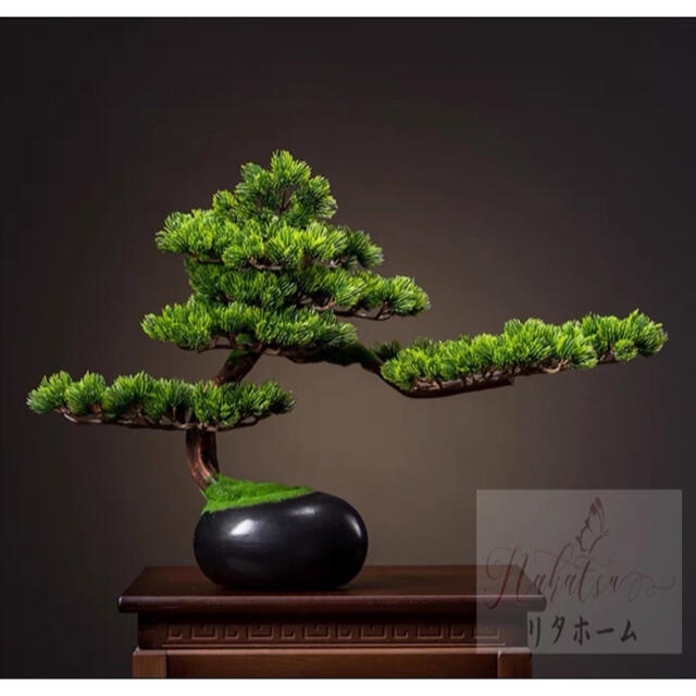 Leafy Plants - A006690インテリアグリーン 高級模造迎客盆栽 ．置物 禅意迎客盆栽装飾品 人工観葉植物