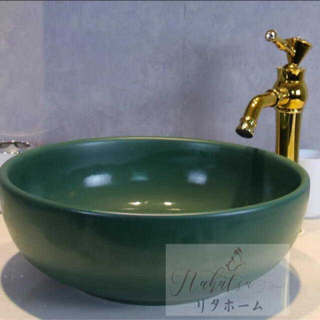 A006742高級洗面台 洗面ボウルセット ．洗面ボール 陶器 手水鉢 ．手洗器 手洗い鉢 洗