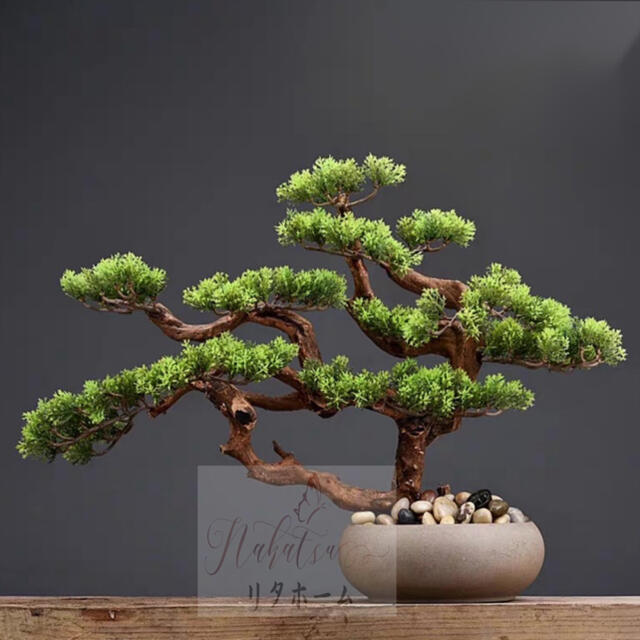 商品説明 葉の材質：エコプラスチック+セラミック幹の材質：自然木（特殊加工）鉢の材質：陶器製サイズ:幅60 x 高さ43 (cm)※ハンドメイドで作成した商品になりますので、そのため製作時期によって若干画像と異なる場合がありますのでご了承く...