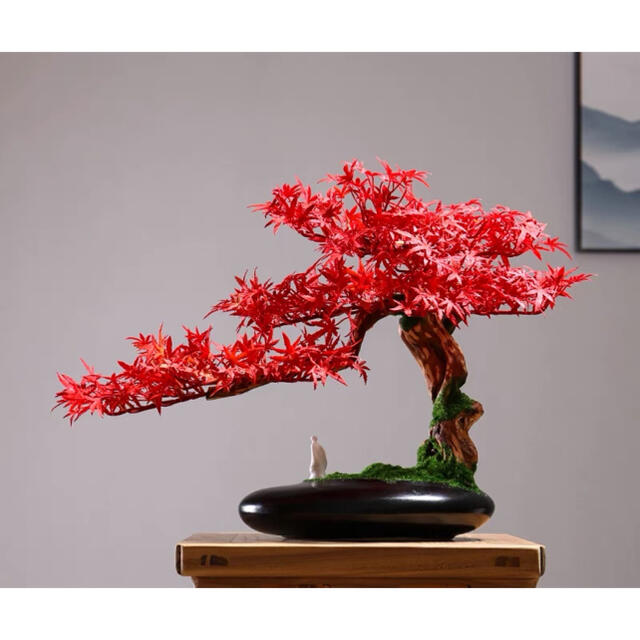 A006938インテリアグリーン高級模造迎客盆栽 置物 鉢植 禅意迎客盆栽装飾品人工観葉植物