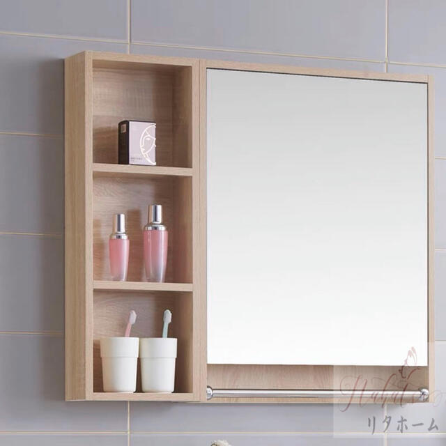 A006977洗面化粧台 ミラーキャビネット バスルーム壁掛け鏡 ウォールミラ壁掛けミラー