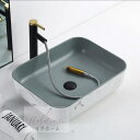 A007278高級洗面台 洗面ボウルセット .洗面ボール 陶器 手水鉢 蛇口 排水金具付き