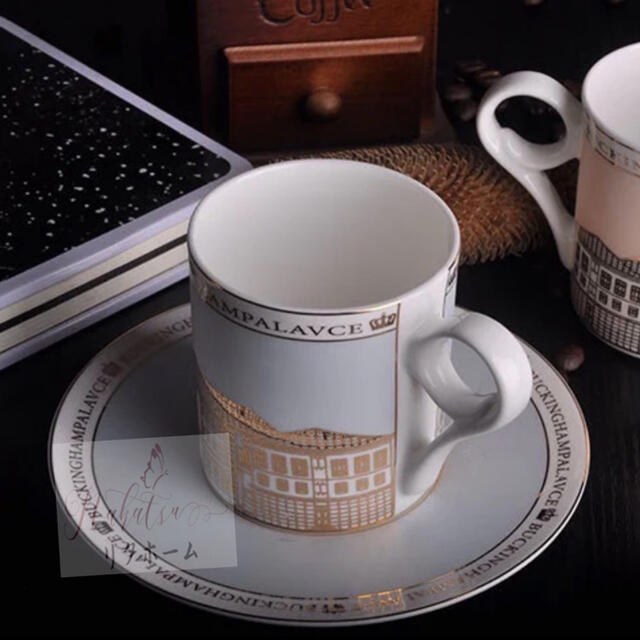 A007358ティー・コーヒーカップセット カップ＆ソーサー4客セット 陶磁器ティーセット