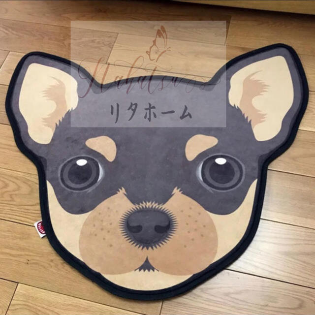 A007418☆ラグマット リビング．玄関マット．カーペット．お風呂マット 犬柄