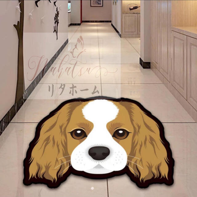 A007424犬タイプ☆ラグマット リビング．玄関マット．カーペット．お風呂マット 60サイズ
