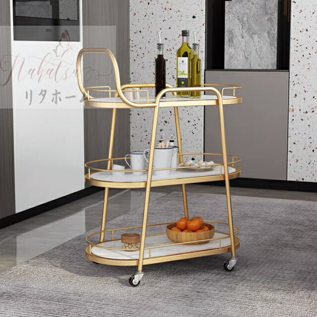 A007569カフェカート サイドテーブル ．小物入れ．キッチンワゴン．カートワゴン