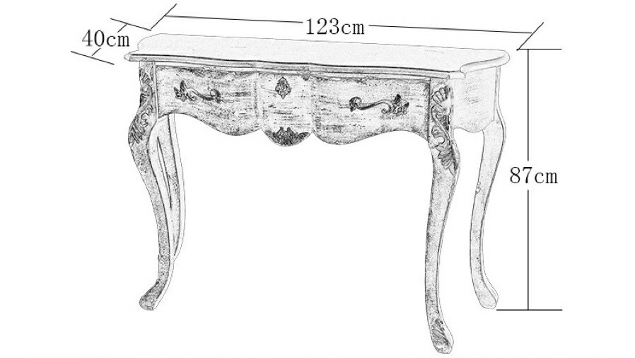 高級サイドテーブル コンソールテーブル .玄関テーブル 花台 電話台 アンティーク調デザイン 幅123cm [3]