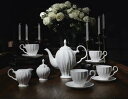 A051736西洋調ティーカップ セット 陶器 高級感 カップ&ソーサー 6客コーヒーカップ