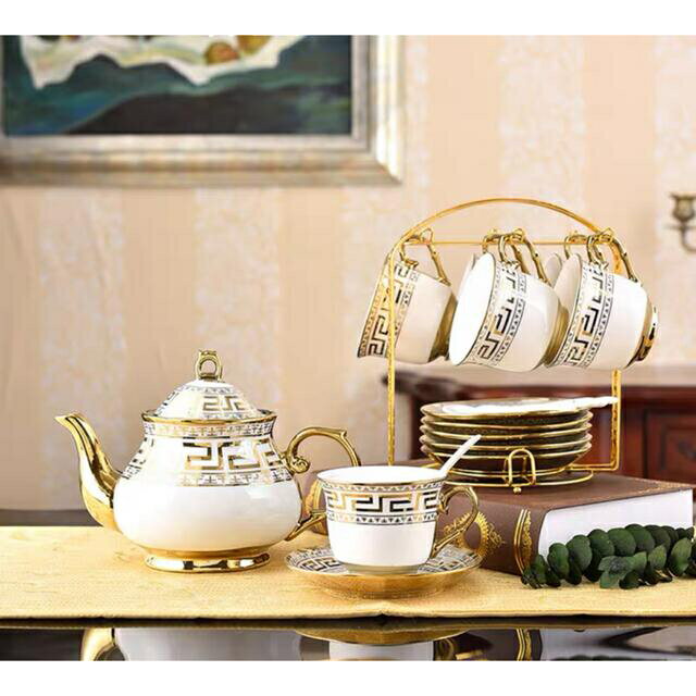 A057874ティー・コーヒーカップセット カップ＆ソーサー6客セット 陶磁器ティーセット