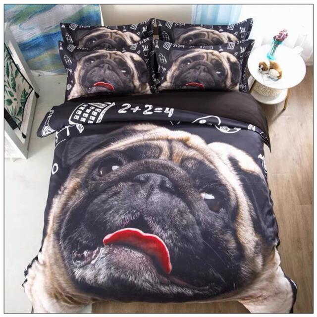 A020577ワイドダブル ベッド用品4点セット 寝具 ボックスシーツ 枕カバー掛け布団カバー