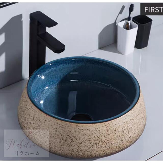 Other - A020616高級洗面台 洗面ボウルセット洗面ボール 陶器 手水鉢 手洗器蛇口 排水金具付き