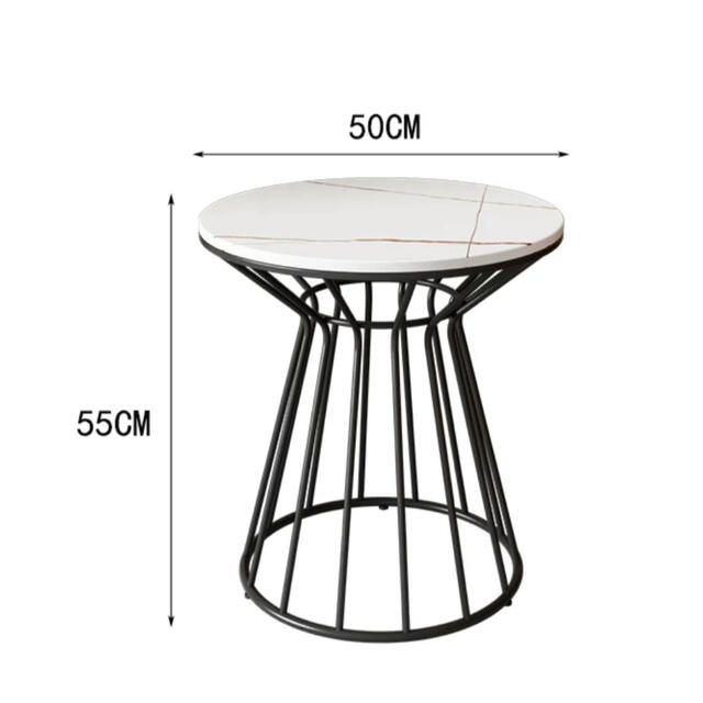 A057962人造大理石ソファサイドシェルフ 寝室用テーブル コーヒーテーブル サイドテーブル [2]