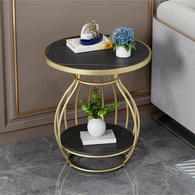 A058041人造大理石ソファサイドシェルフ 寝室用テーブル コーヒーテーブル サイドテーブル