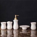 A058150高級ソープディッシュ サニタリー 洗面用具5点セット歯ブラシスタンド バス用品