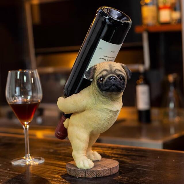 A058163パグ雑貨．PUG ワインラック ワインホルダー ワインスタンド ワイン収納