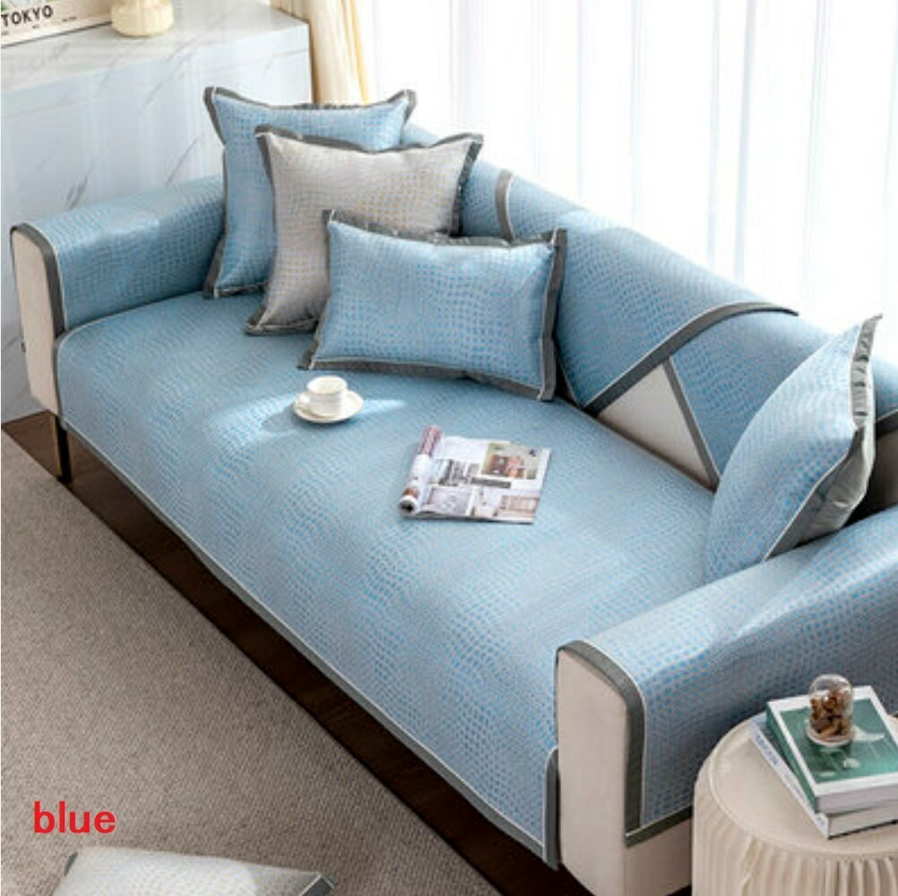 A052406SO155夏用冷感ソファーシート ソファーカバー シーズン通用タイプ サイズオーダー可能 滑りどめ生地 1点セット
