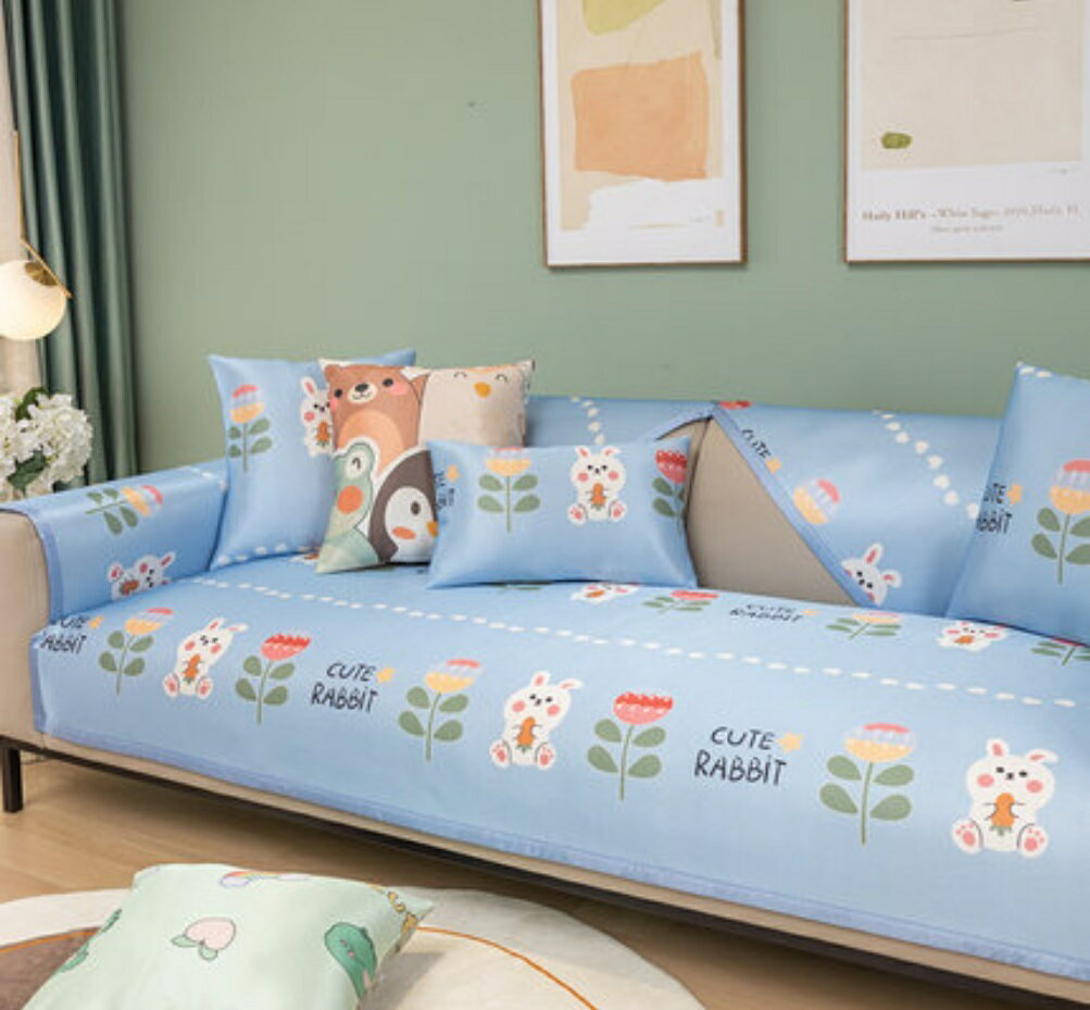 Rakuten - A052441SO163夏用冷感ソファーシート ソファーカバー シーズン通用タイプ サイズオーダー可能 滑りどめ生地 1点セット