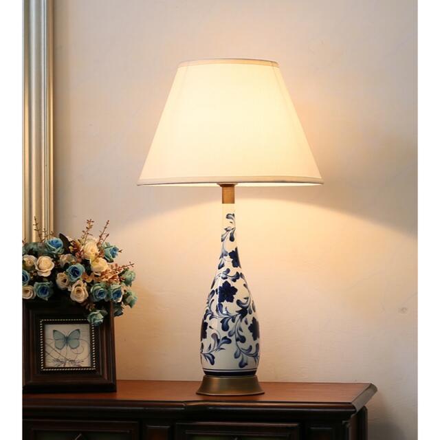 A058353照明スタンドライト テーブルランプ デスクライト 高級陶器卓上ステンド