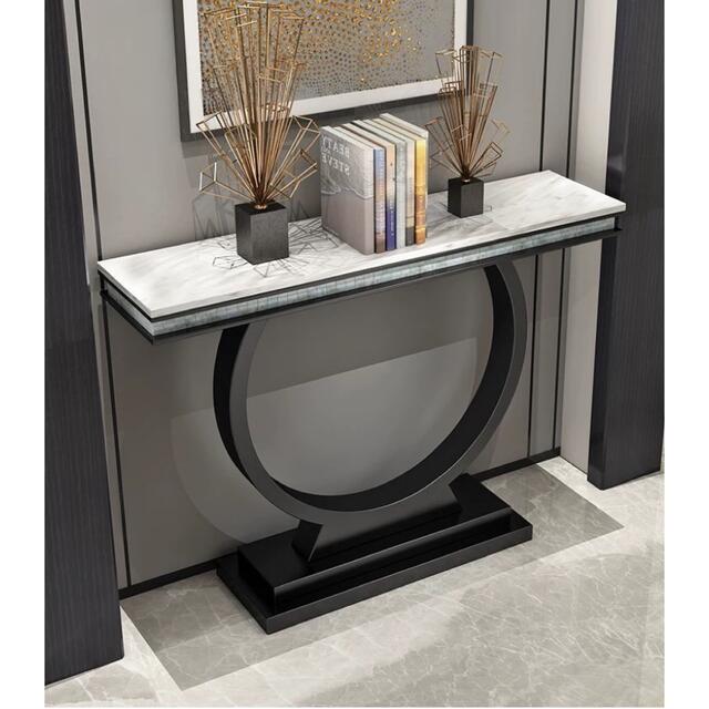 A020472高級サイドテーブル 人造大理石コンソールテーブル 玄関テーブル 花台 電話台
