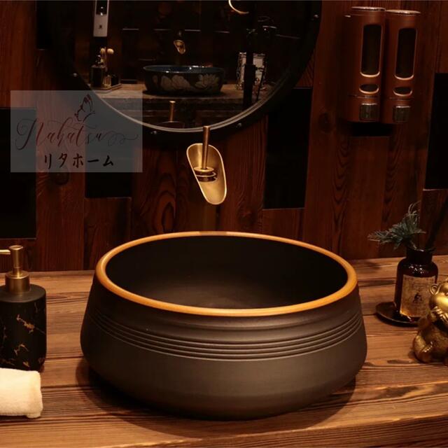 Other - A020490高級洗面台 洗面ボウルセット洗面ボール 陶器 手水鉢 手洗器蛇口 排水金具付き