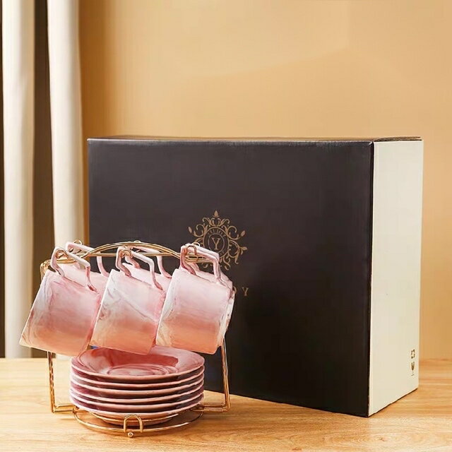 A041029ティー・コーヒーカップセット カップ＆ソーサー6客セット ．陶磁器ティーセット