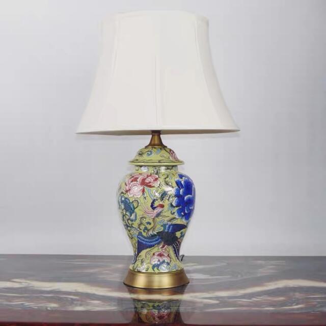 A041080照明スタンドライト テーブルランプ デスクライト 卓上ステンド 高級陶器スタンド