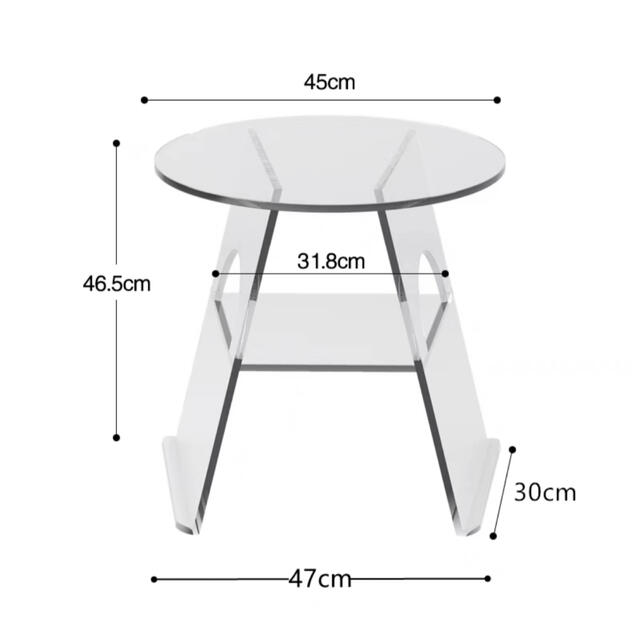 A041482高級アクリルサイドテーブル コンソールテーブル玄関テーブル 花台 電話台 [2]