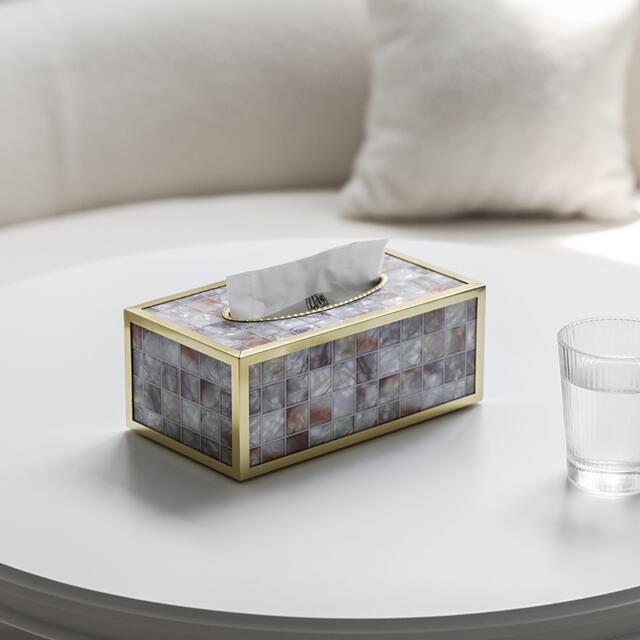 高級感のある ティッシュケース .ティッシュカバー 北欧 貝素材入れ [3]