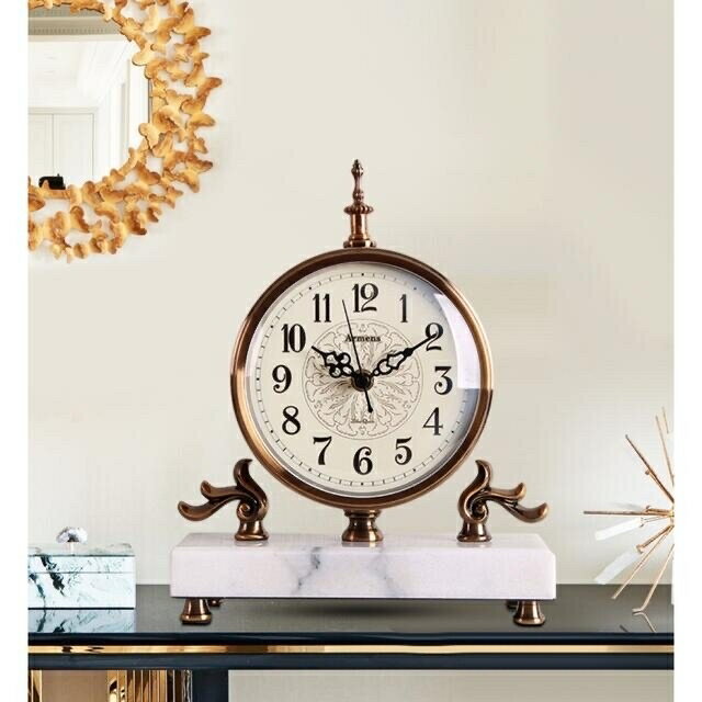 A041669復古置時計 高級置物 美しい 静音置時計 大理石 高級置き時計 [2]