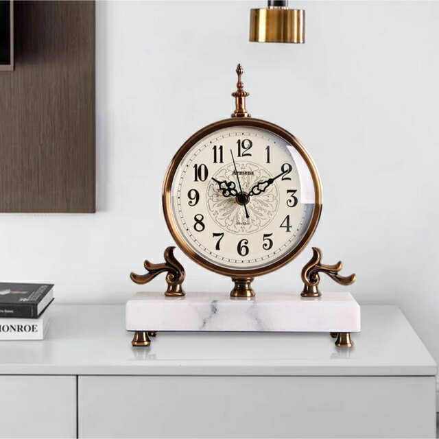 A041669復古置時計 高級置物 美しい 静音置時計 大理石 高級置き時計 [3]