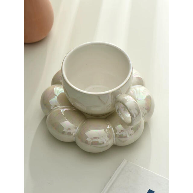 A041761ティーカップ セット 陶器 高級感 カップ＆ソーサー 4客コーヒーカップ