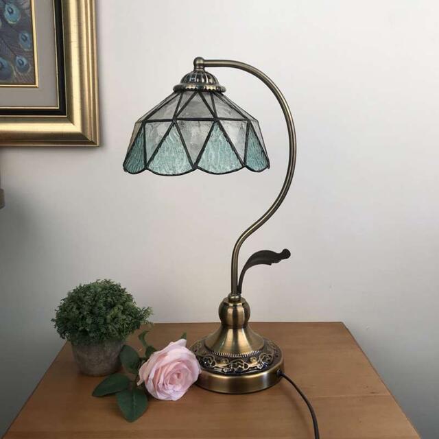 A041778卓上ステンド ．照明スタンド テーブルランプ デスクライト ガラス工芸スタンド