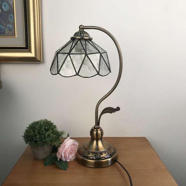 A041779卓上ステンド ．照明スタンド テーブルランプ デスクライト ガラス工芸スタンド