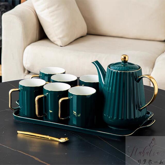 A041964ティー・コーヒーカップセット カップ＆ソーサー6客セット ．陶磁器ティーセット