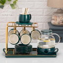 A042185ティー・コーヒーカップセット カップ&ソーサー6客セット .陶磁器ティーセット