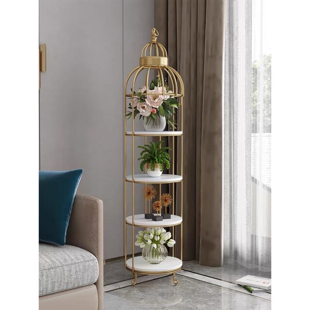 A042404ラック 棚 収納インテリア 整理棚 フラワースタンド 園芸ラック 丸型　花台