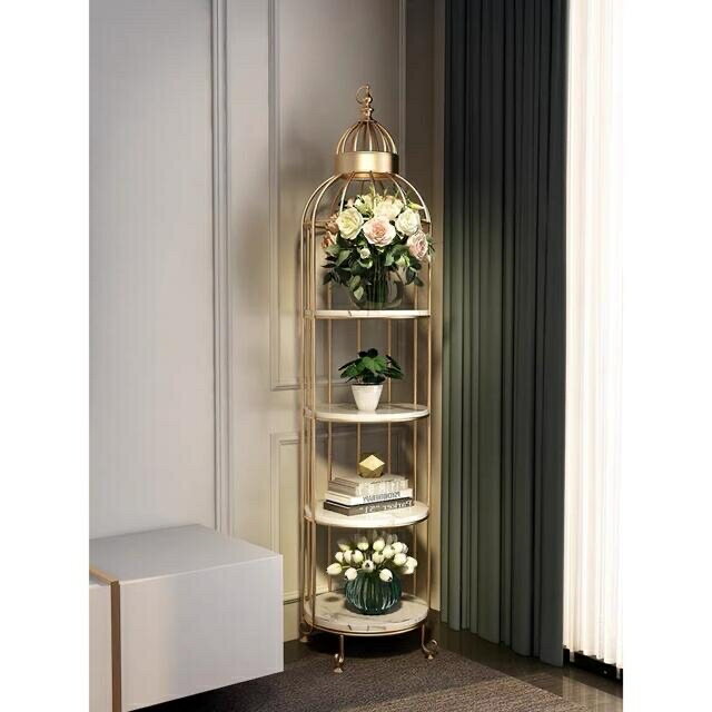 A042406ラック 棚 収納インテリア 整理棚 フラワースタンド 園芸ラック 丸型　花台