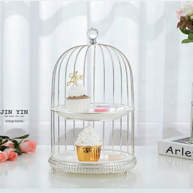 A055286ケーキ スタンド プレート 2段セット アフタヌーンティー フルーツ トレー 皿